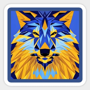 Pop Art Geometric Wolf Face Sticker